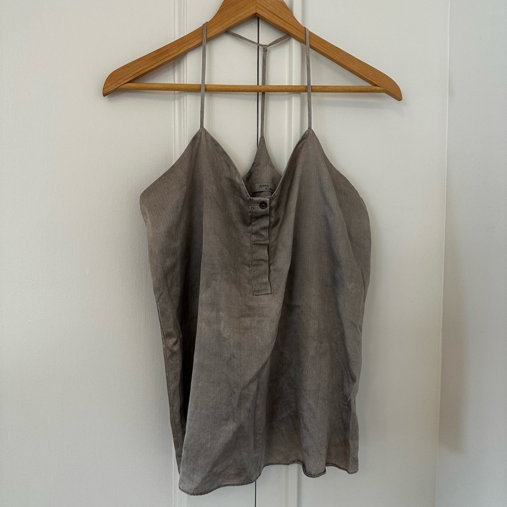 Ayres Chic Silk Silver Gray Camisole Top View 3